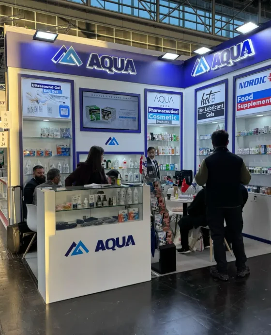 medical trade show booth design showcasing pharmaceutical and healthcare products in a compact clinical display layout